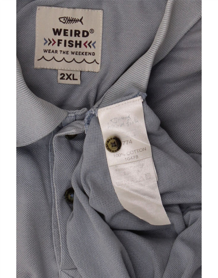Polo da uomo Weird Fish 2XL in cotone blu