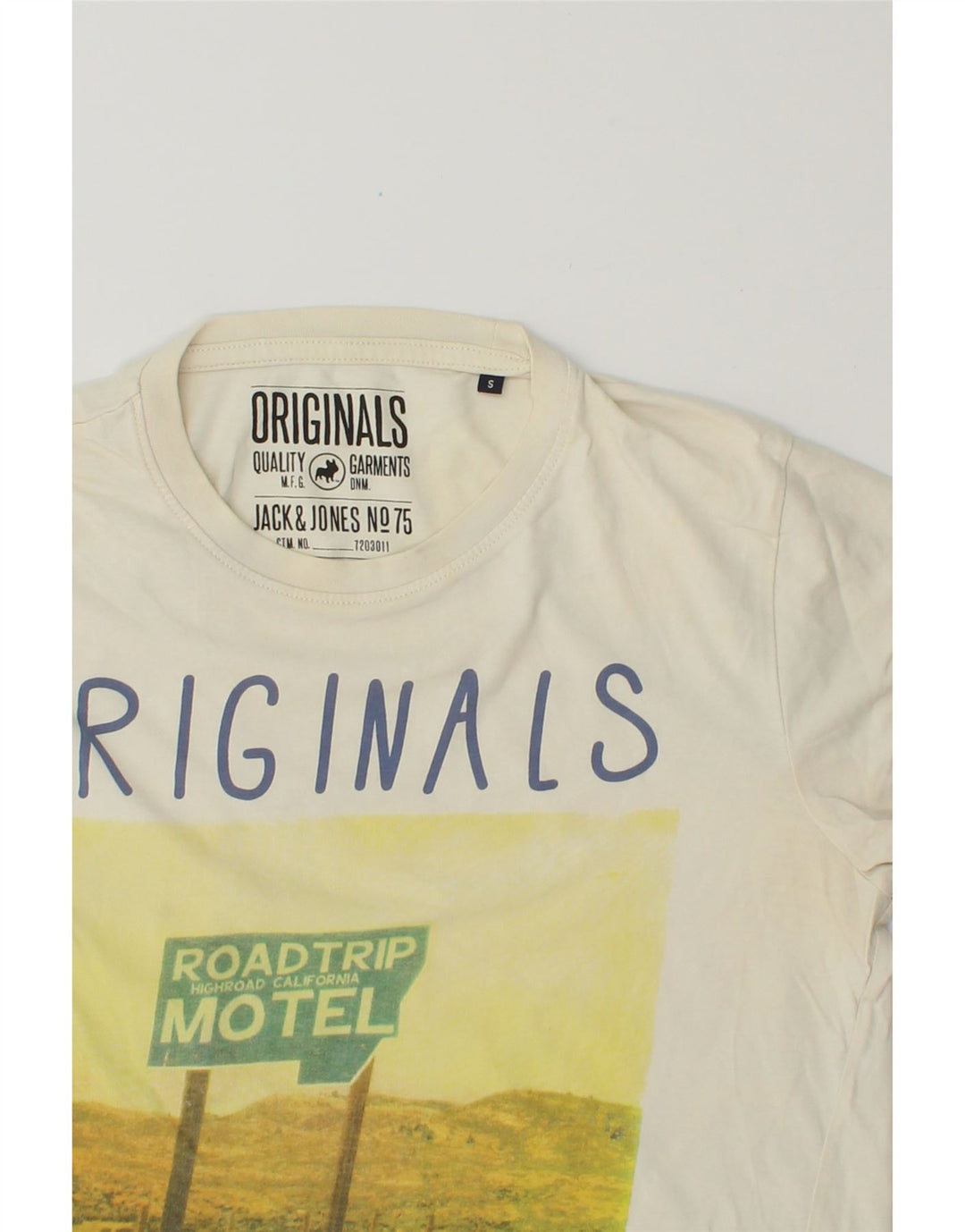 JACK & JONES Mens Graphic T-Shirt Top Small White Cotton Vintage Jack & Jones and Second-Hand Jack & Jones from Messina Hembry 