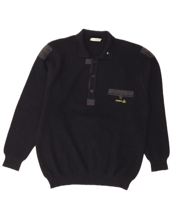 Maglione da uomo a collo alto Navigare XL in lana blu navy