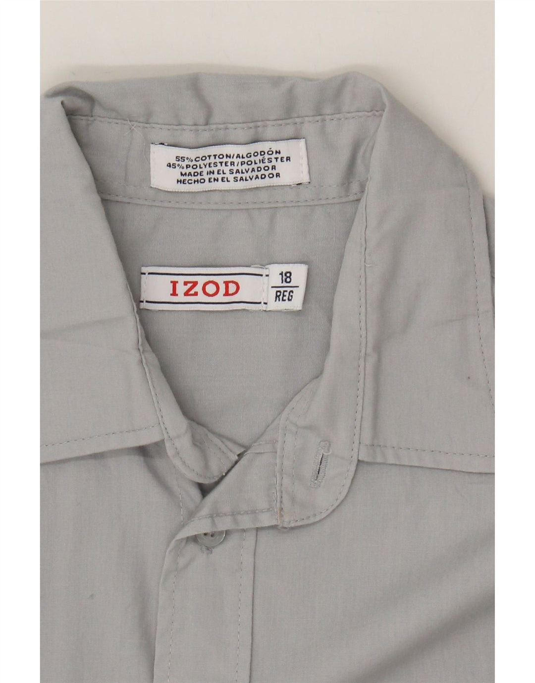 IZOD Boys Shirt 15-16 Years Grey Cotton Vintage Izod and Second-Hand Izod from Messina Hembry 