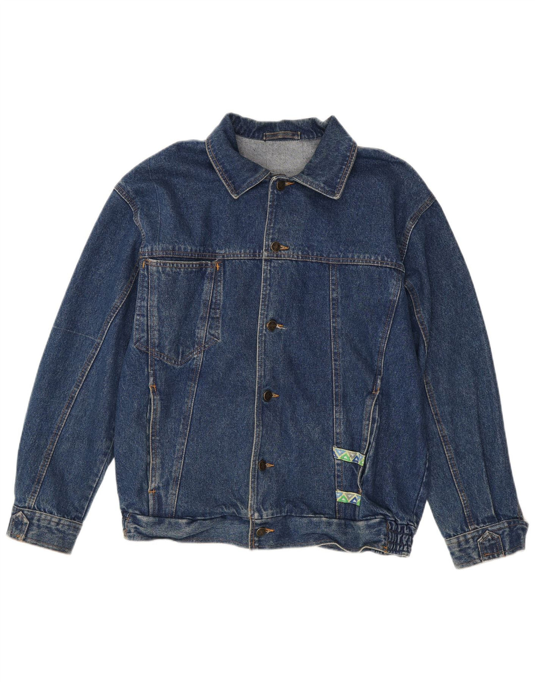 Giacca di jeans vintage da uomo IT 48 in cotone blu medio