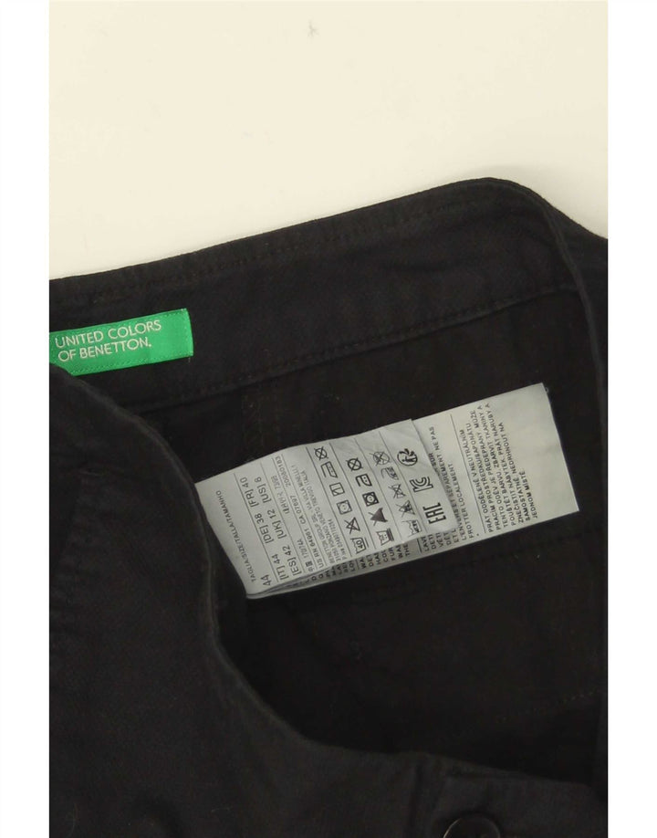 Pantaloncini chino da donna Benetton UK 12 medi W32 neri
