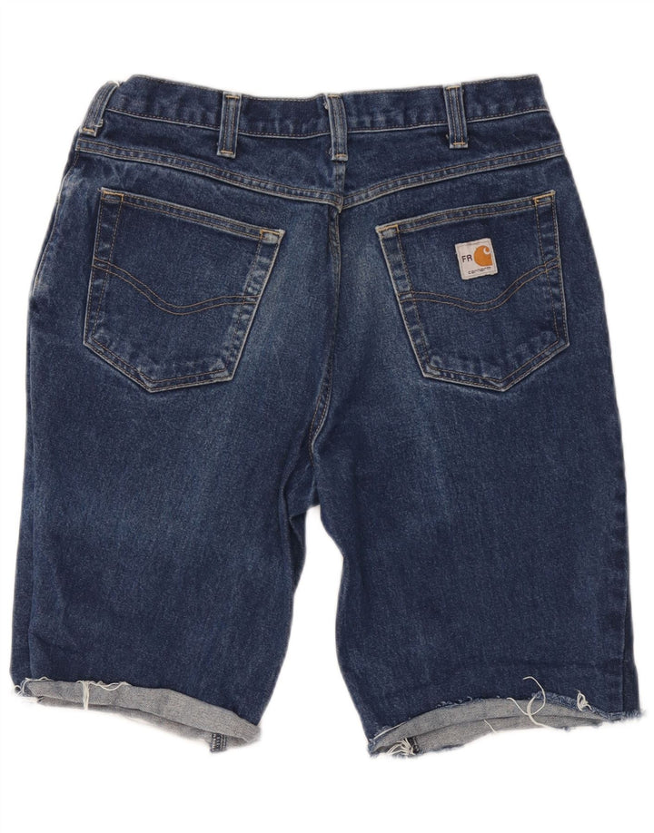 Pantaloncini di jeans da uomo Carhartt W34 grande cotone blu
