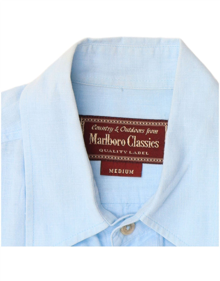 Camicia a maniche corte da uomo Marlboro Classics Blu medio