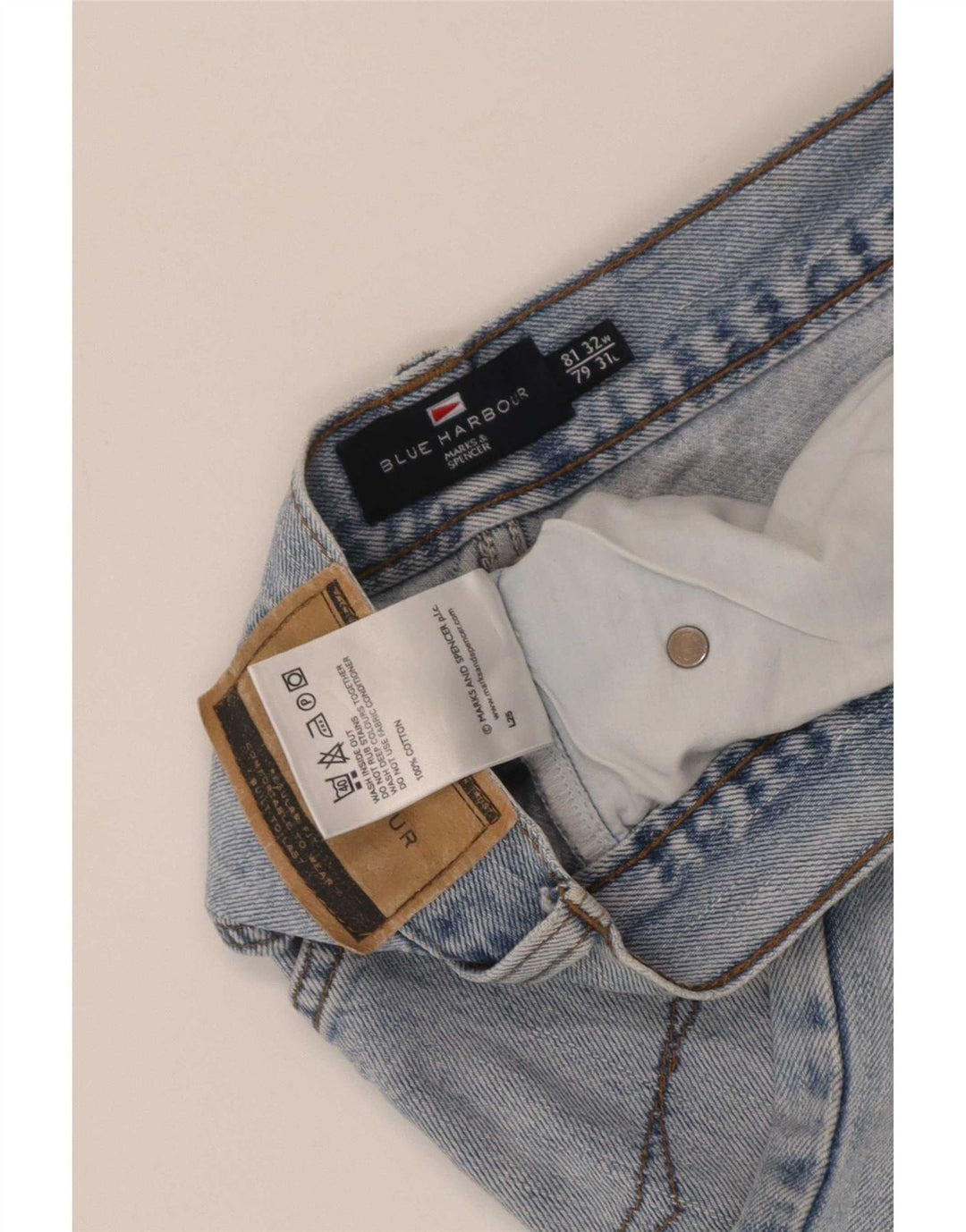 Jeans larghi da uomo Marks & Spencer Blue Harbour W32 L31 cotone