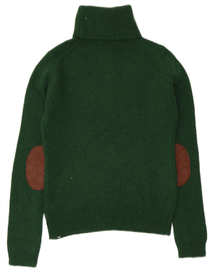Massimo Dutti Maglione da donna con collo alto corto UK 12 Lana verde medio