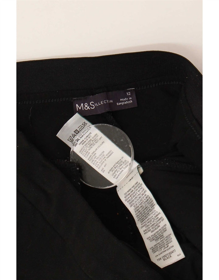 Pantaloni da abito slim da donna Marks & Spencer UK 12 medi W32 L25 neri