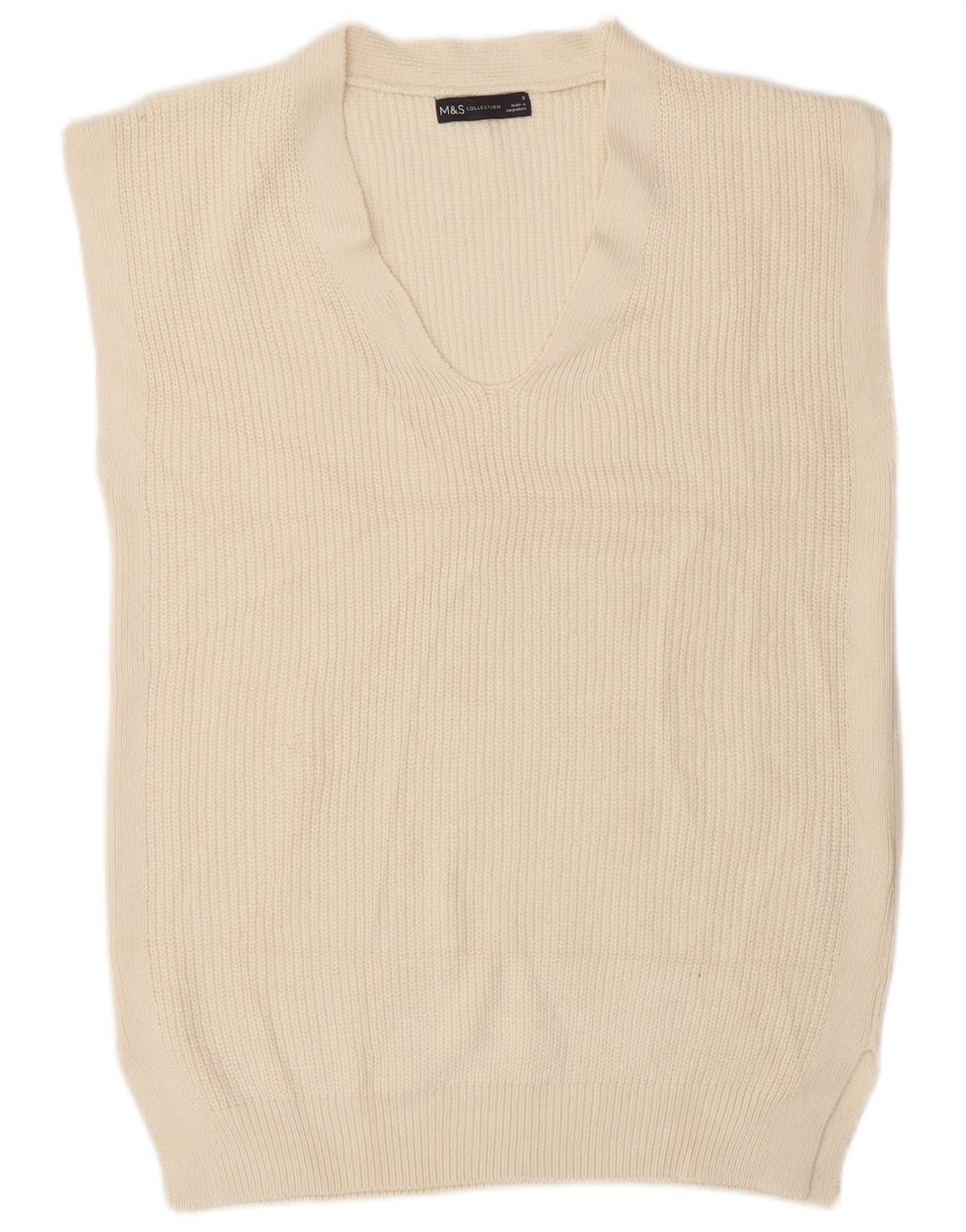 Canottiera da uomo Marks & Spencer piccola in cotone bianco sporco