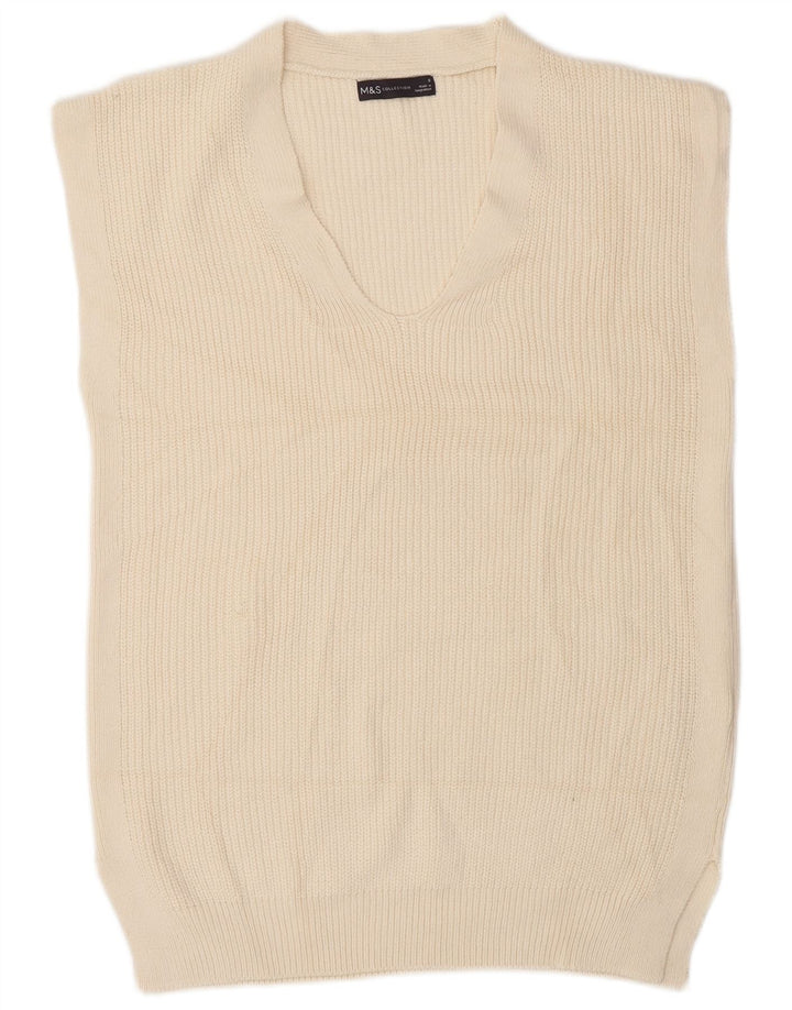 Canottiera da uomo Marks & Spencer piccola in cotone bianco sporco