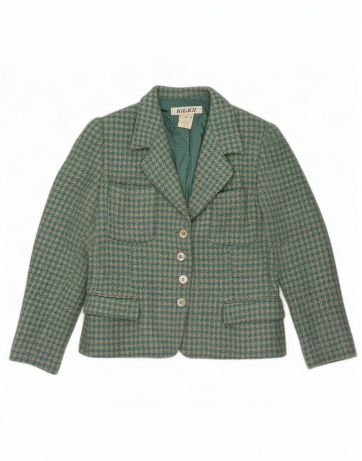 Giacca blazer a 4 bottoni da donna Igi & IT 42 Lana pied de poule blu medio