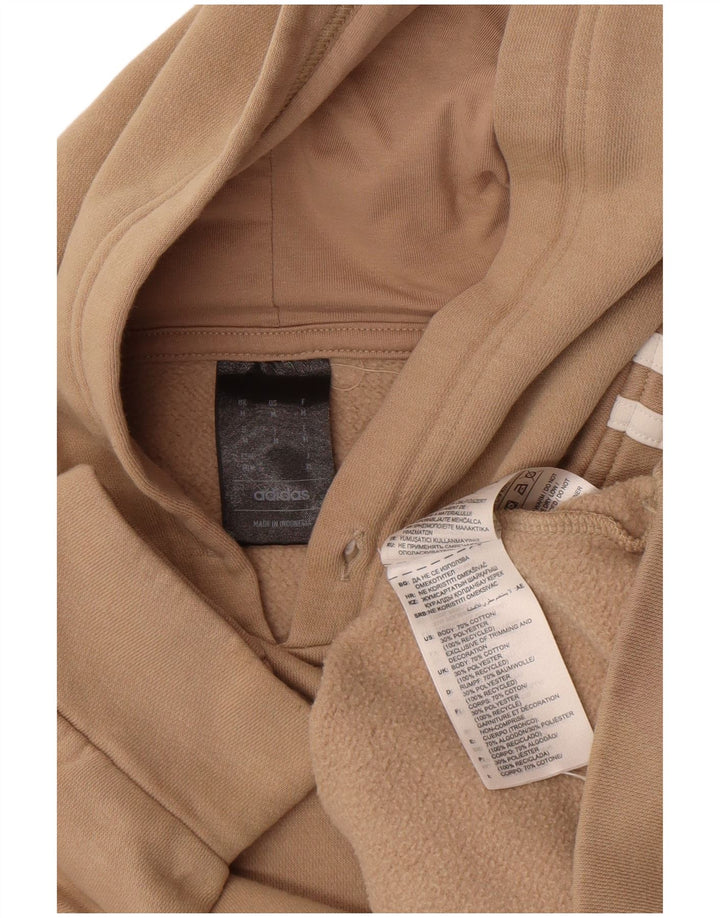 Felpa con cappuccio da uomo Adidas in cotone beige medio