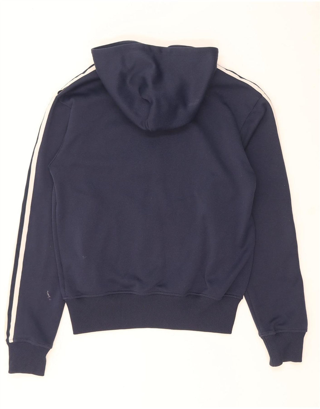 Maglione con cappuccio e zip grafica da uomo Adidas piccolo in poliestere blu navy