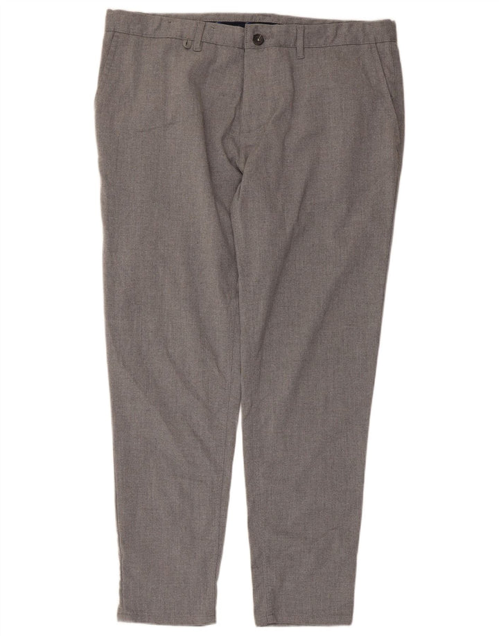 Pantaloni chino slim da uomo Zara EU 48 XL W38 L28 poliestere grigio