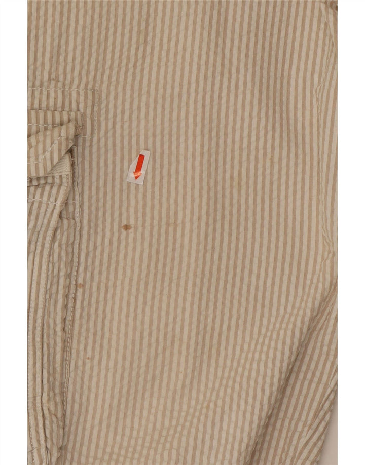 Pantaloncini cargo da uomo Think Pink W32 in cotone a righe beige grandi