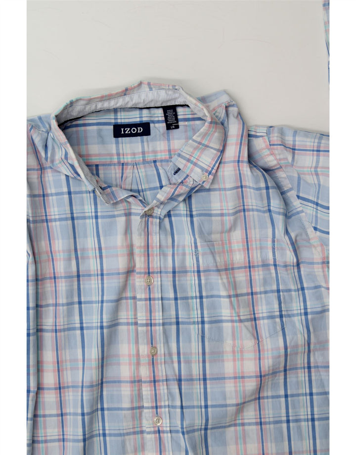 IZOD Mens Shirt Large Blue Check Cotton Vintage Izod and Second-Hand Izod from Messina Hembry 