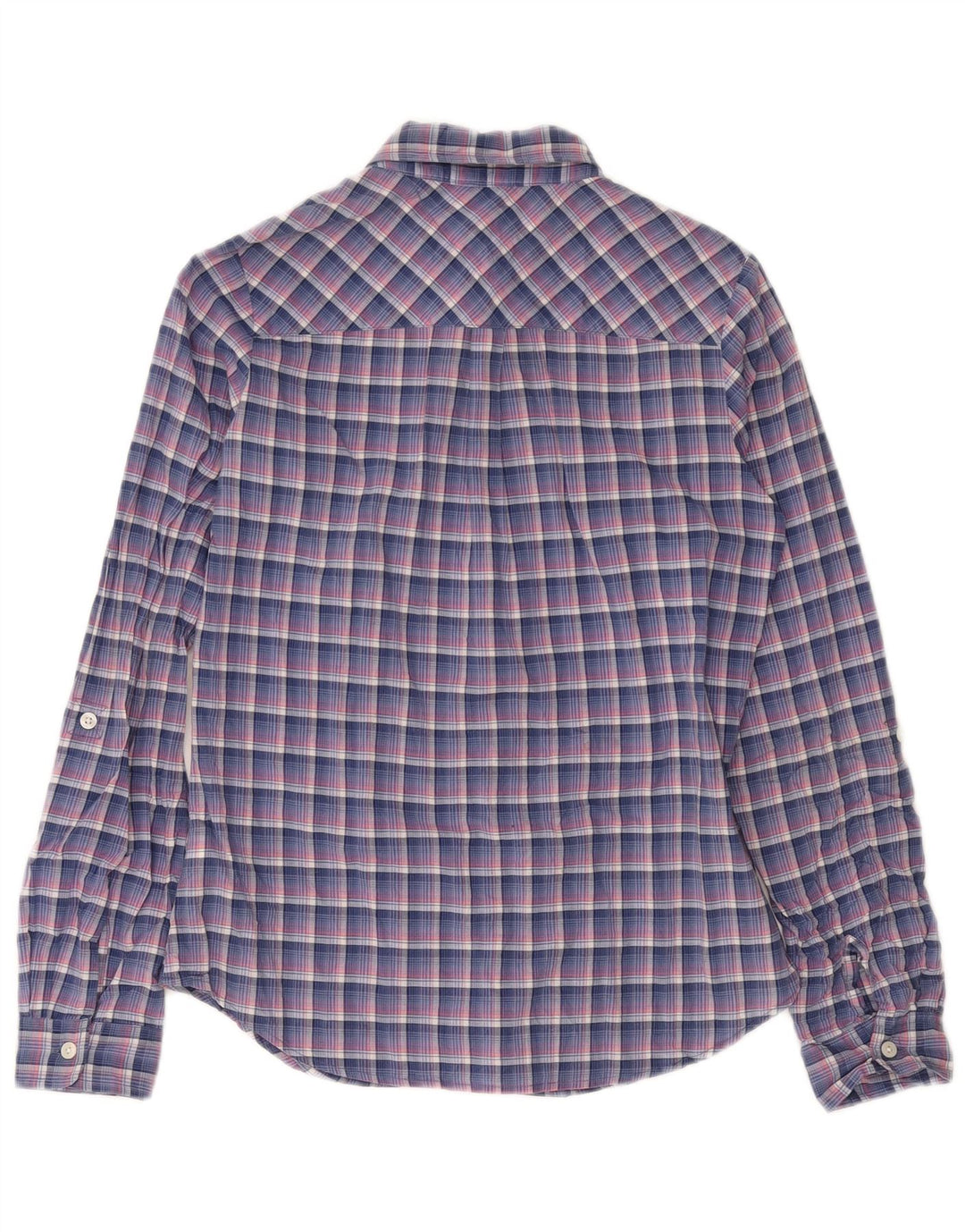 Camicia da donna Tommy Hilfiger UK 14 cotone a quadri blu medio