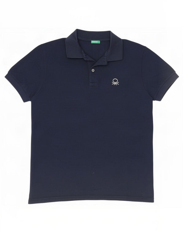 Polo Benetton Bambino 13-14 Anni 3XL Cotone Blu Navy