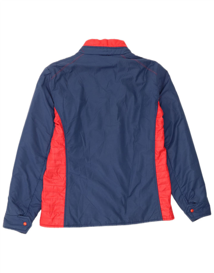 Giacca imbottita da donna vintage UK 14 nylon color block blu medio