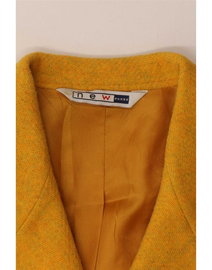 Nuova giacca blazer a 4 bottoni da donna Penny IT 42 lana gialla media