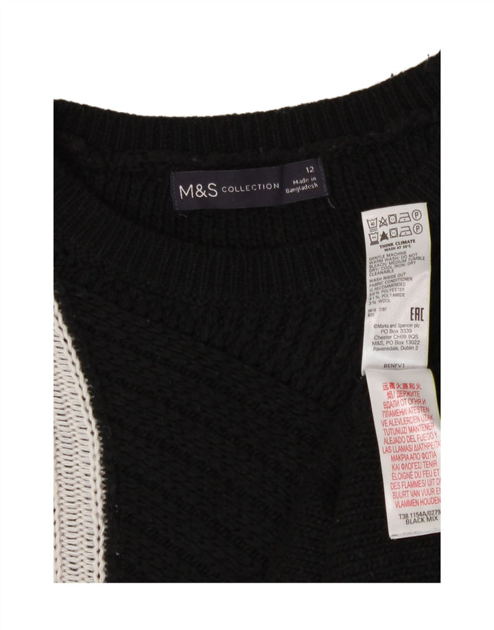 Maglione maglione girocollo da donna Marks & Spencer UK 12 medio nero