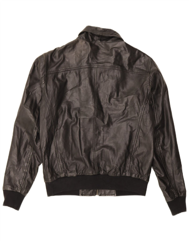 Giacca in pelle vintage da uomo UK 38 in pelle nera media