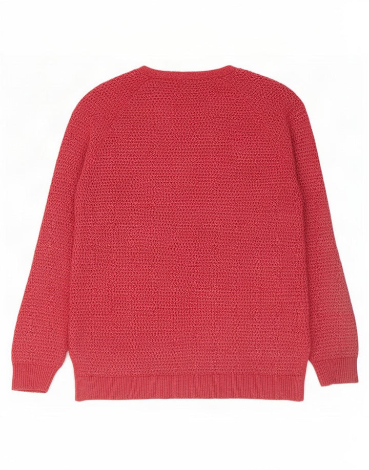 Maglione cardigan aperto oversize da donna Fat Face UK 12 Viscosa rossa media