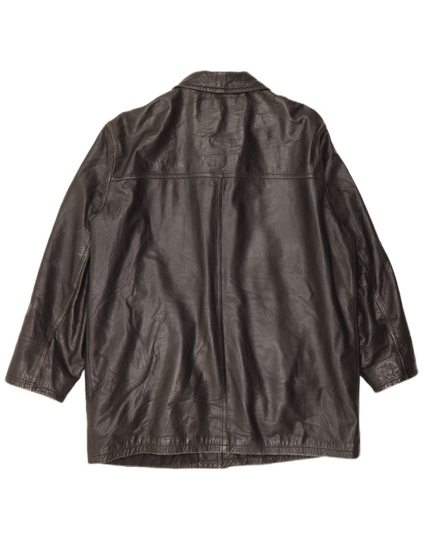 Giacca in pelle vintage da uomo UK 44 2XL Nera