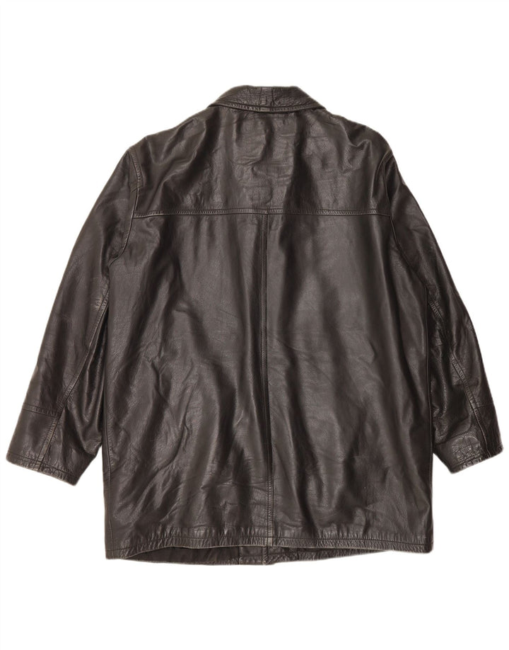 Giacca in pelle vintage da uomo UK 44 2XL Nera