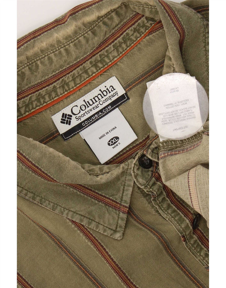 Camicia da donna Columbia 2XL cotone a righe kaki