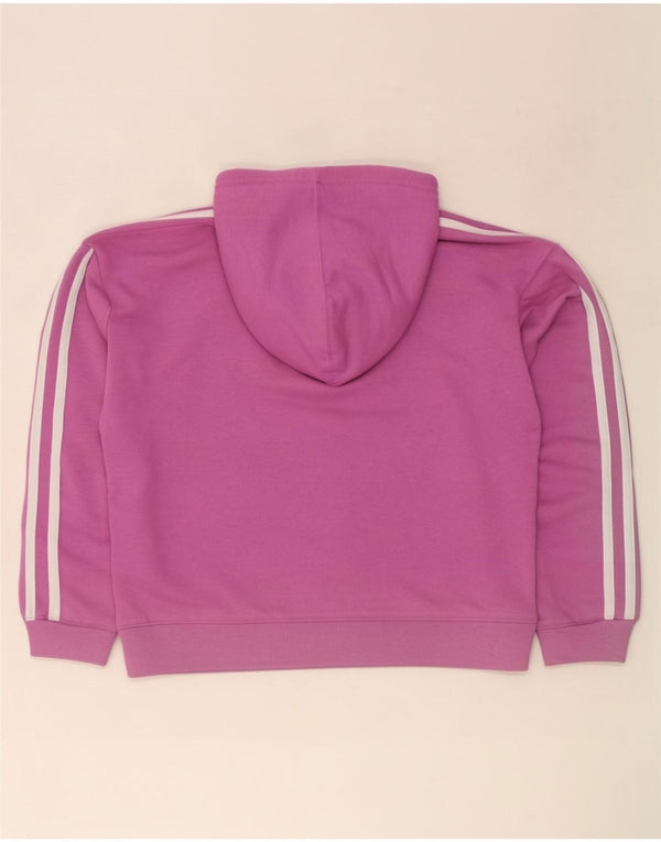 Maglione con cappuccio oversize da donna Adidas UK 12/14 Cotone rosa medio