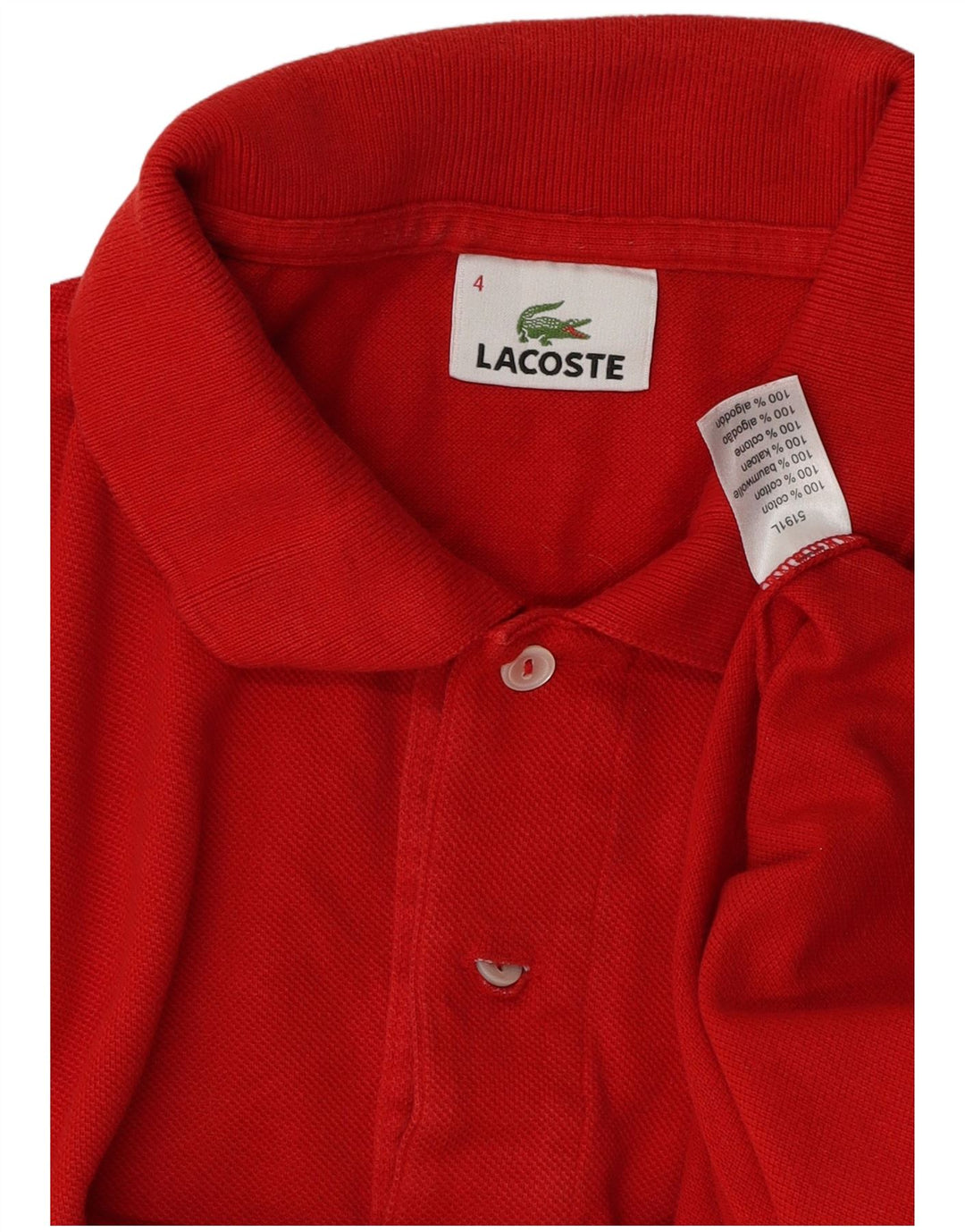 Polo da uomo Lacoste taglia 4 media in cotone rosso