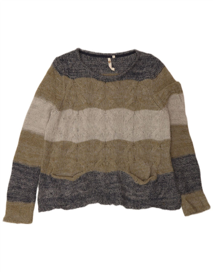 Maglione maglione con scollo a barca da donna White Stuff UK 14 grande multicolore