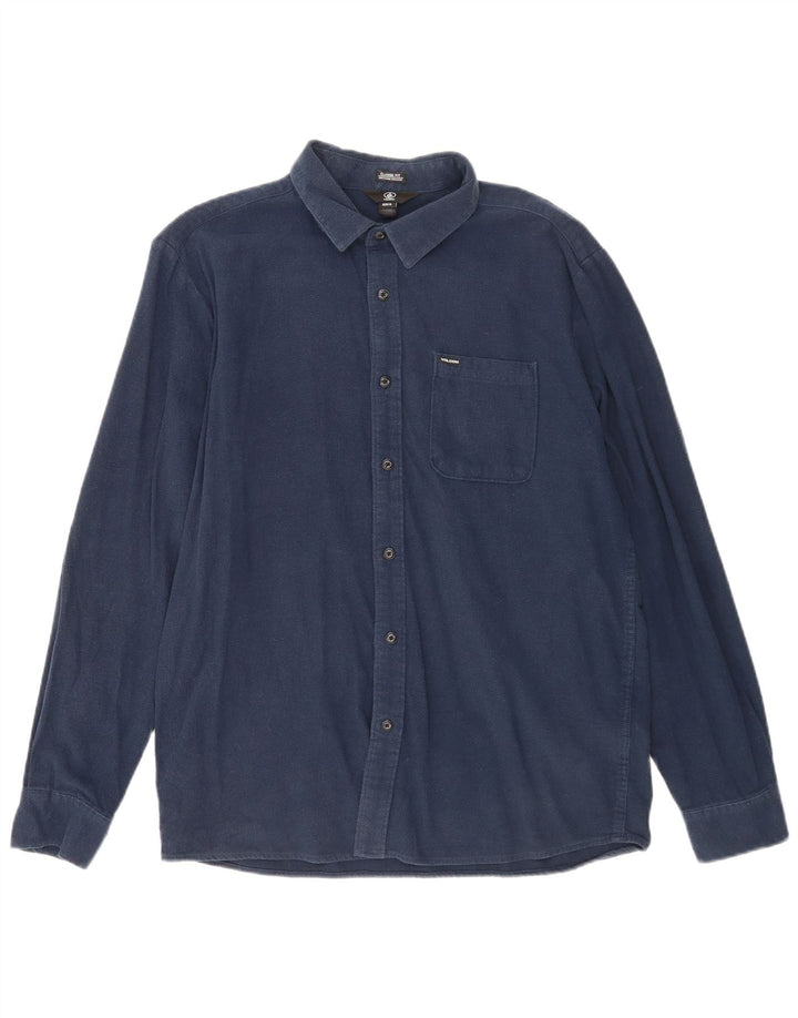 Camicia Volcom da uomo dalla vestibilità classica XL in cotone blu navy