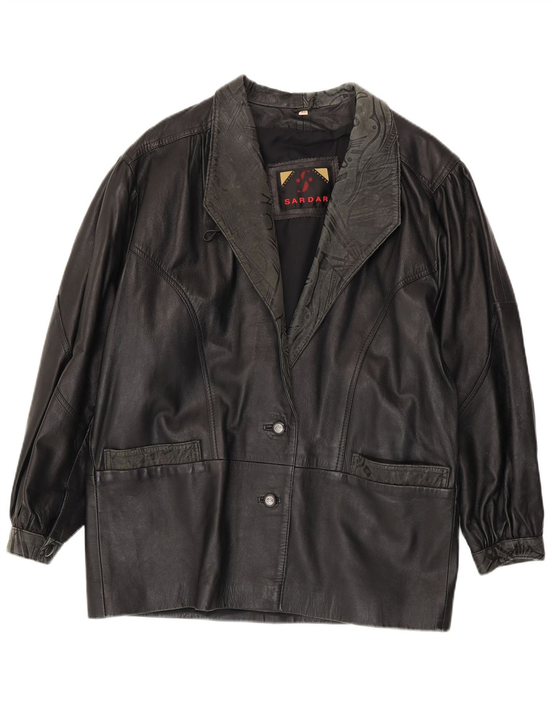 Giacca in pelle da donna SARDAR UK 18 XL in pelle nera