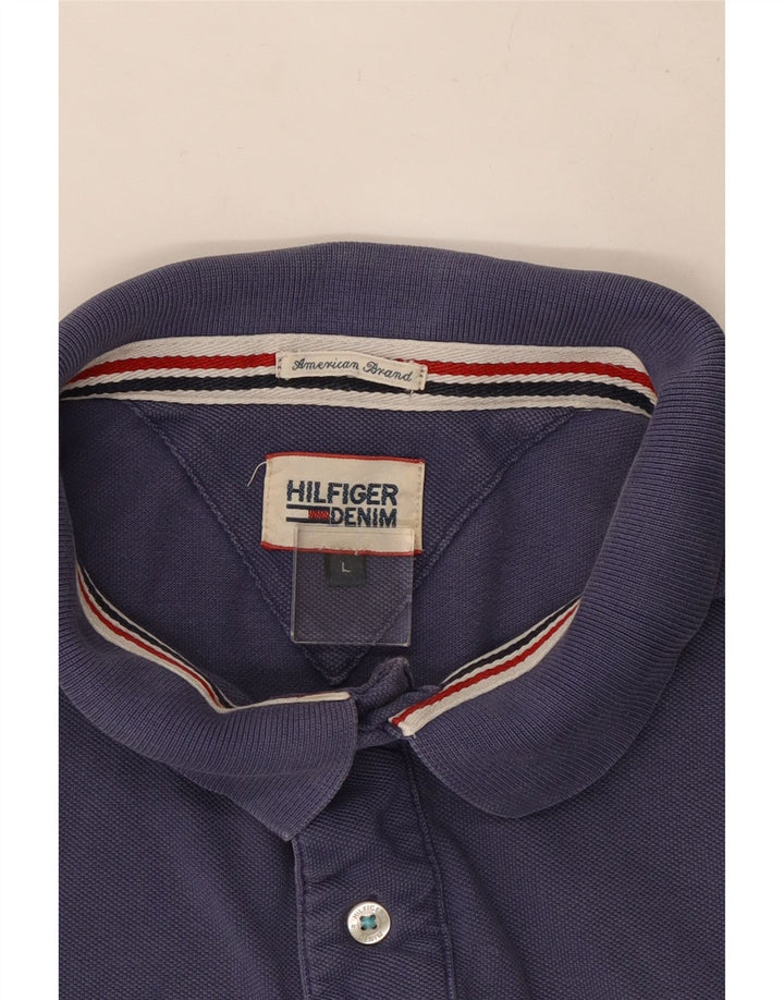 Polo da uomo Tommy Hilfiger grande in cotone blu navy