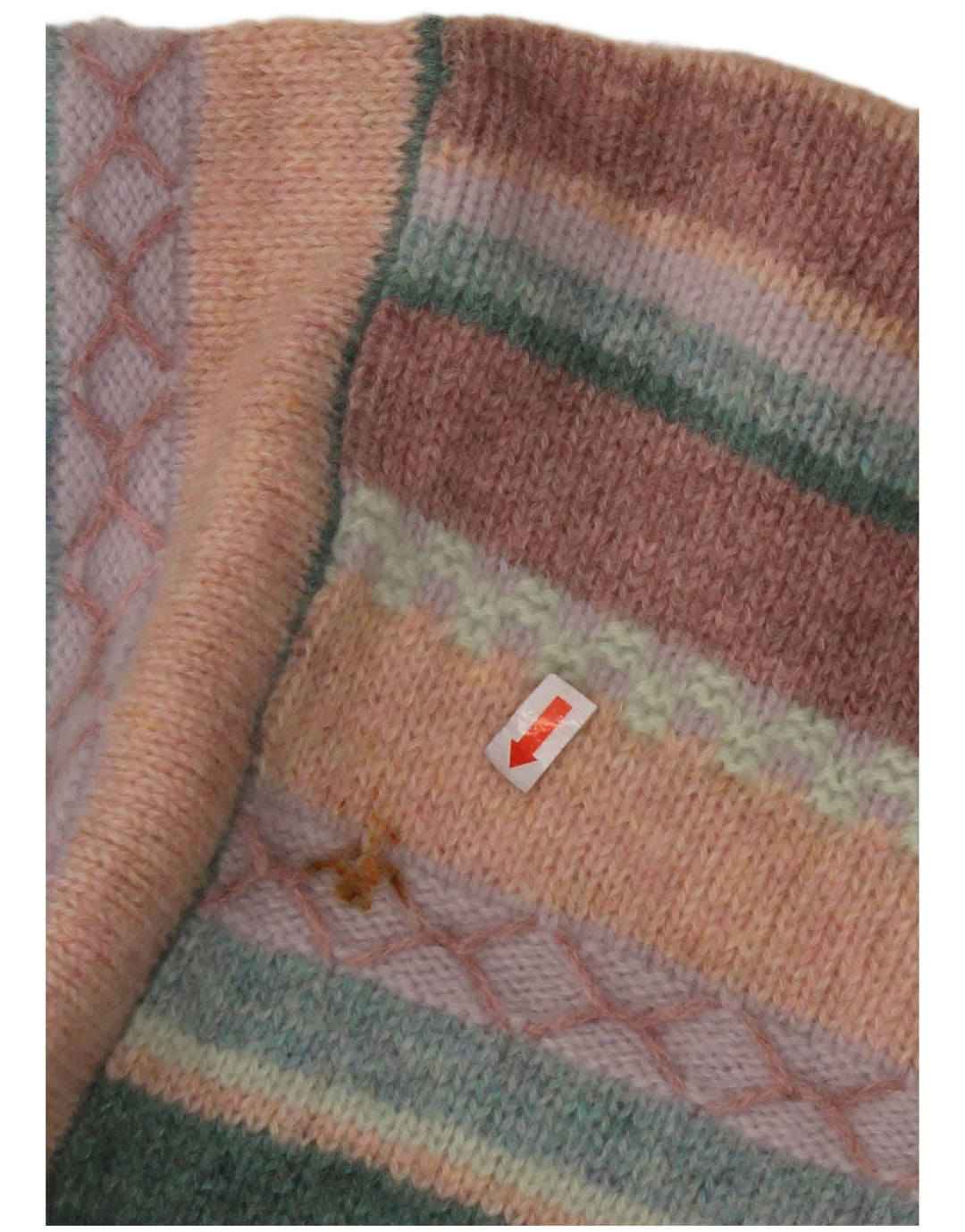 Maglione maglione girocollo da donna BENETTON UK 16 grandi righe multicolori