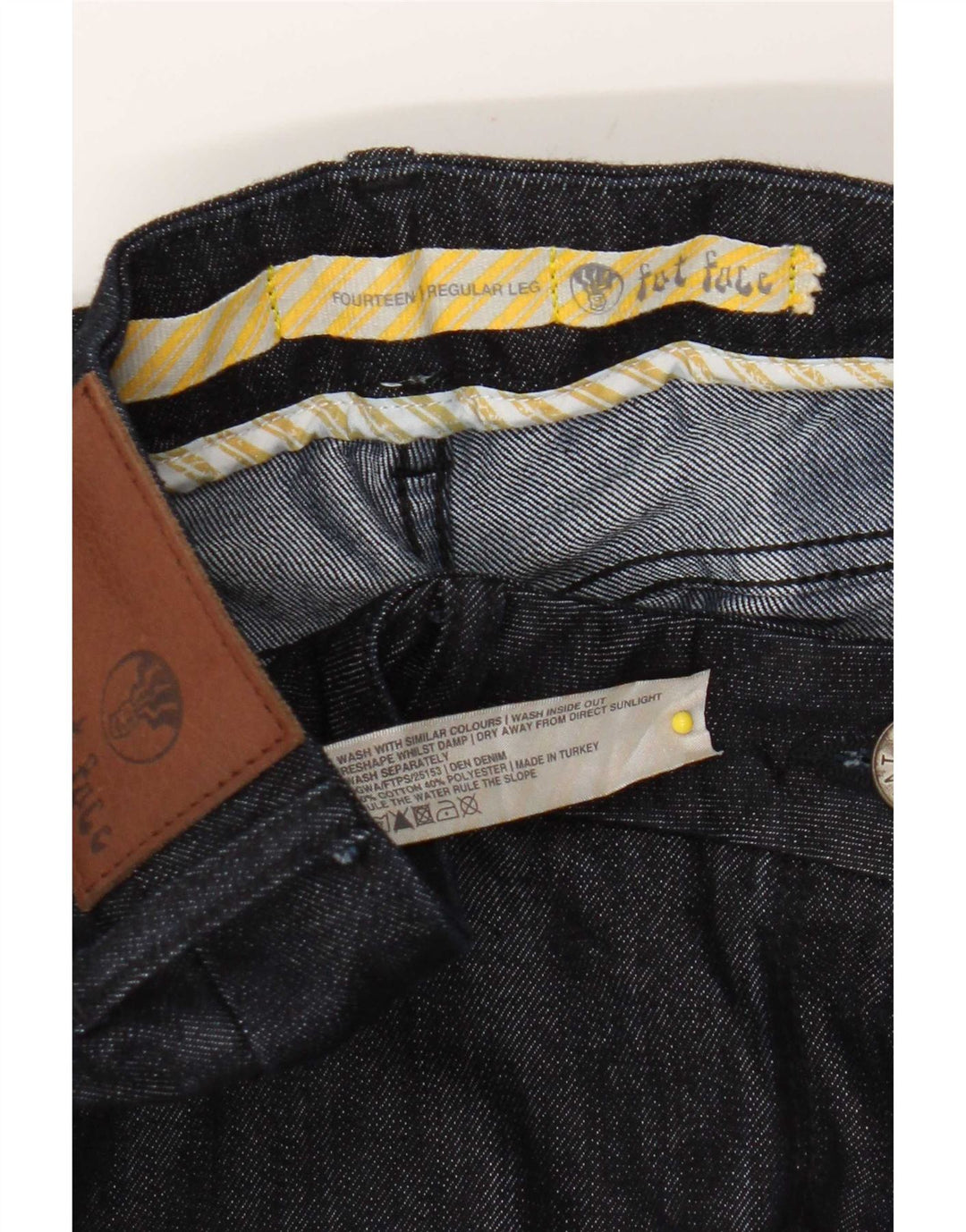 Jeans svasati regolari da donna Fat Face UK 14 Large W34 L32 Cotone blu navy