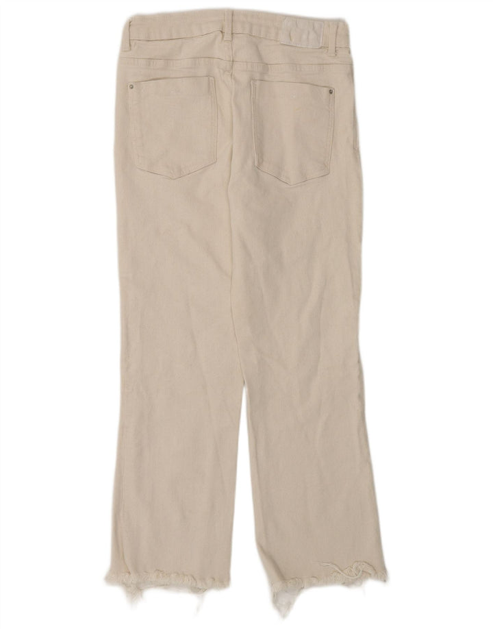 Jeans corti da donna Zara EU 40 medio W30 L25 cotone beige