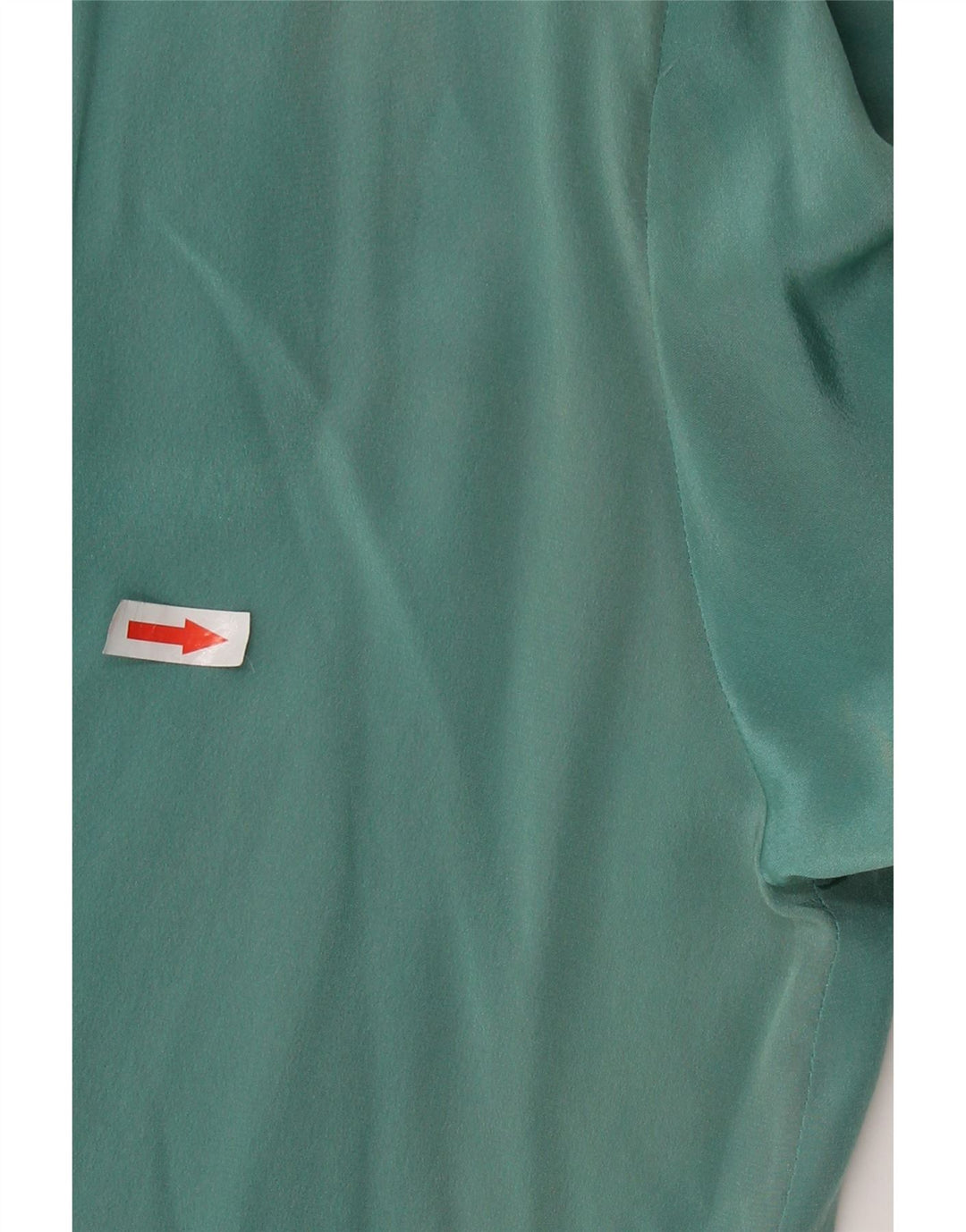 VINTAGE Camicetta a maniche lunghe con allacciatura frontale da donna UK 16 Grande seta verde