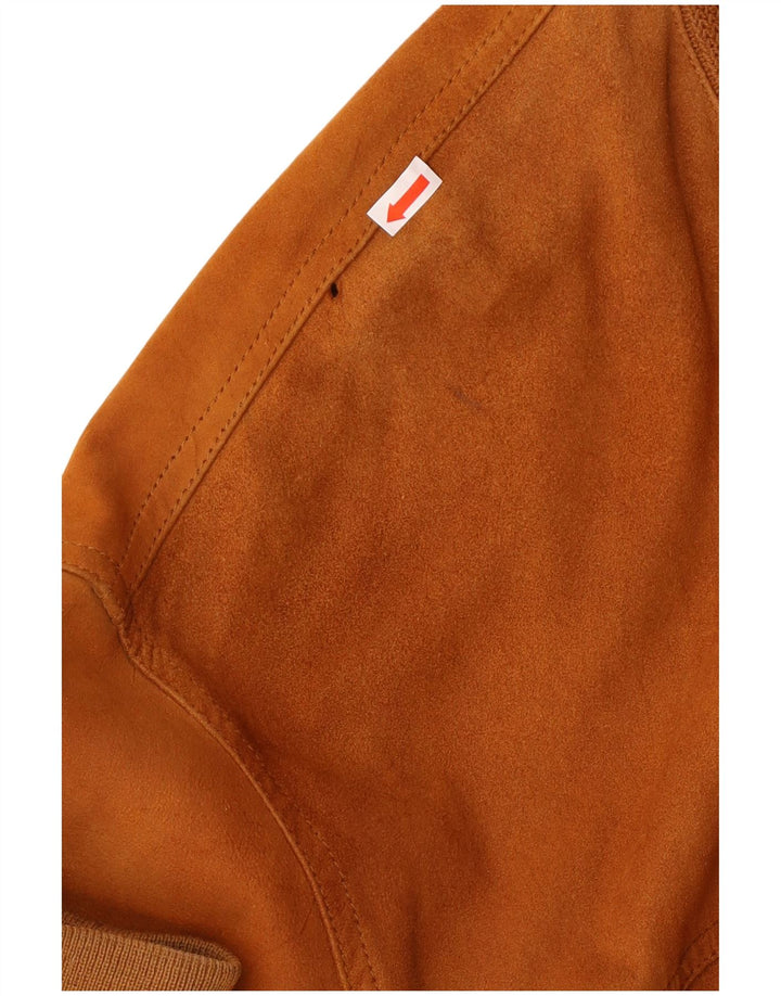 Giubbotto bomber in pelle scamosciata da uomo VINTAGE UK 42 XL in pelle marrone