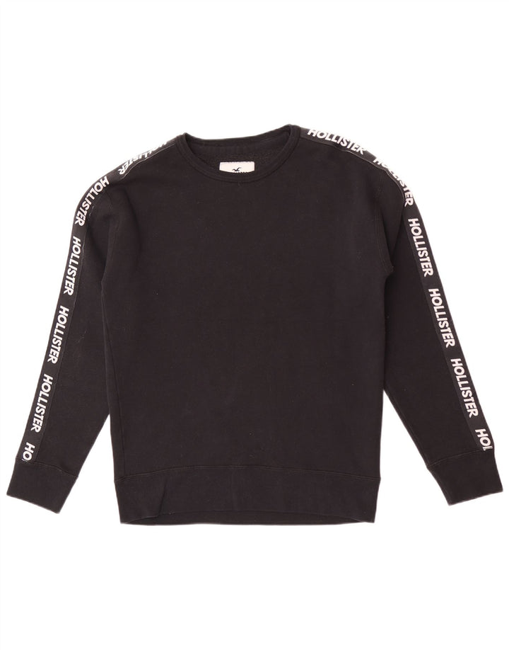 Hollister Felpa grafica da uomo Maglione Small Black Colourblock