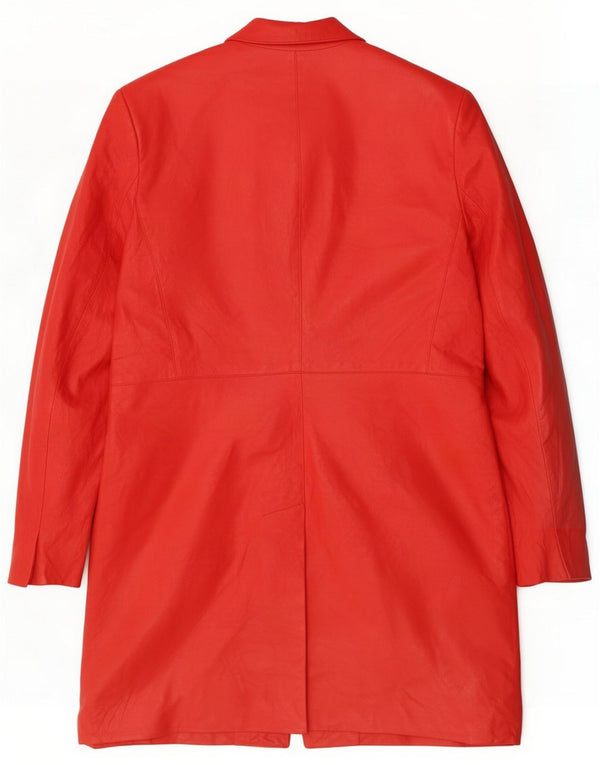 Antonio Fusco Cappotto in pelle da donna IT 44 Medio Rosso