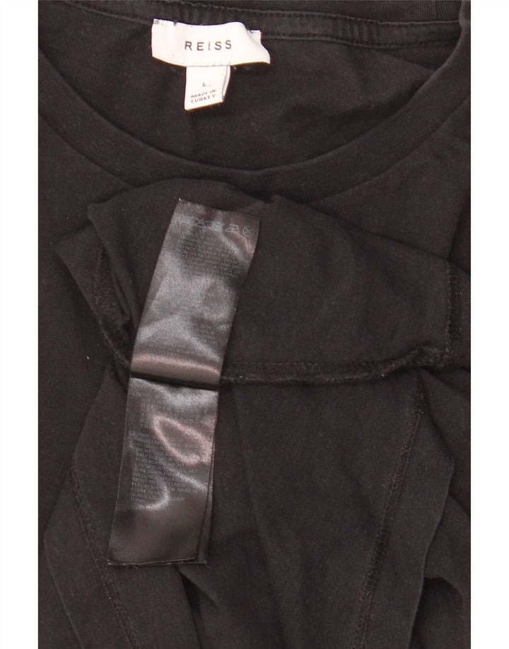T-shirt da uomo Reiss Top grande in cotone nero