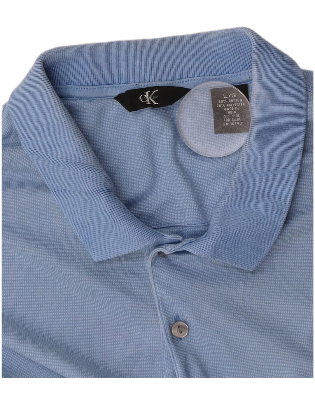 CALVIN KLEIN Polo Uomo Large Blu Cotone