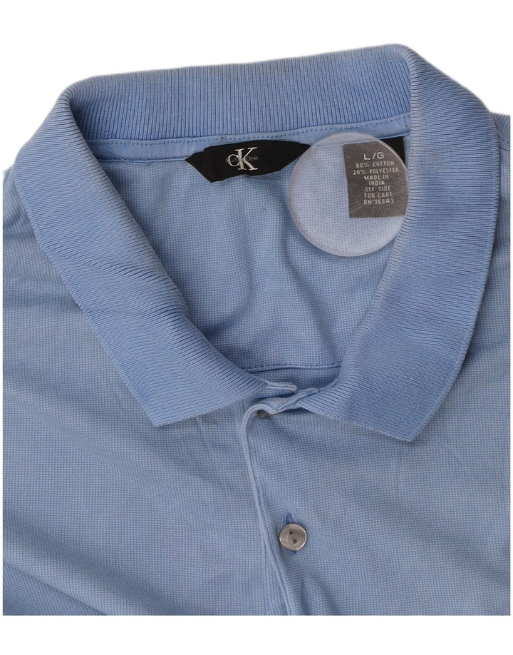CALVIN KLEIN Polo Uomo Large Blu Cotone