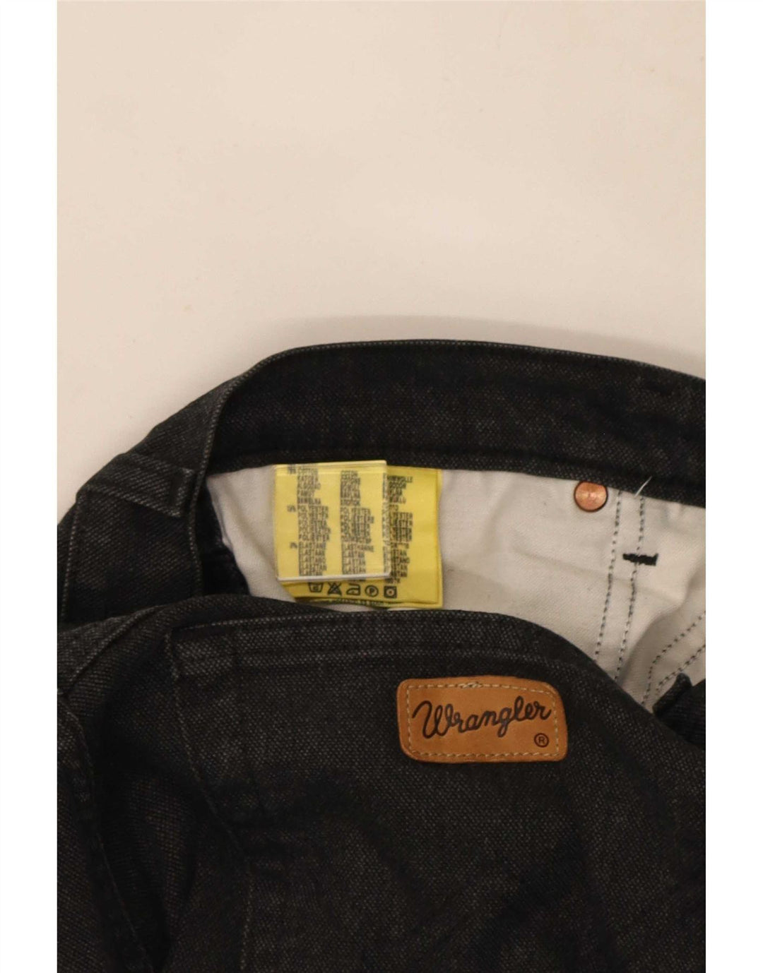 Jeans dritti elasticizzati Texas Wrangler da uomo W36 L28 cotone nero