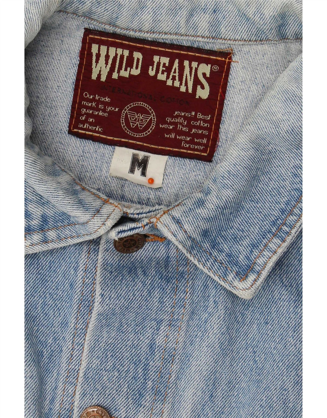Giacca di jeans corta da uomo Wild UK 38 Cotone blu medio