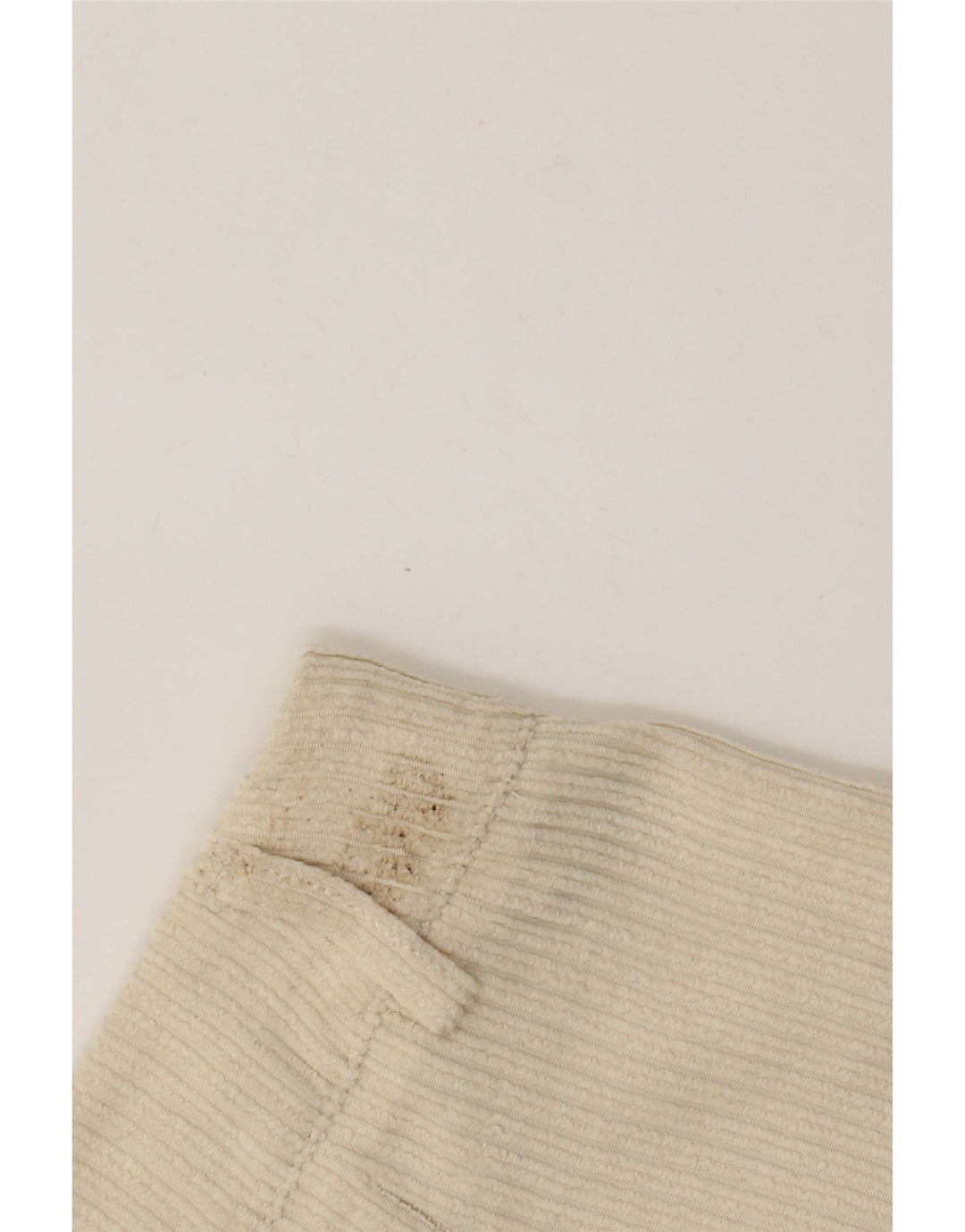 Pantaloncini di velluto a coste da donna Benetton UK 12 Medium W28 Poliestere beige