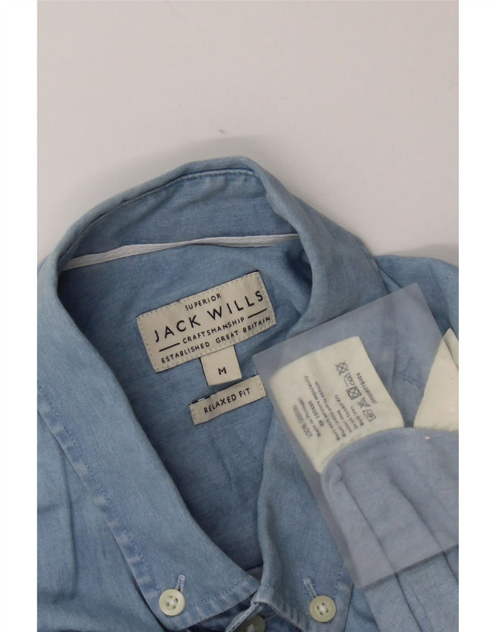 Camicia in denim dalla vestibilità rilassata da uomo Jack Wills in cotone blu medio