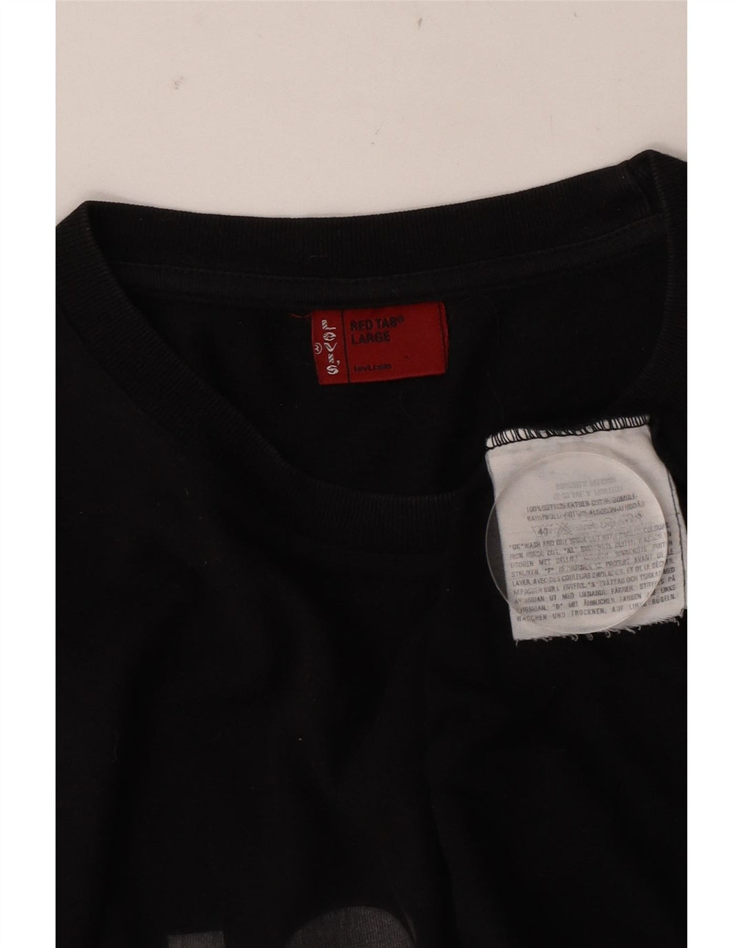 Levi's Maglietta grafica da uomo a maniche lunghe grande in cotone nero